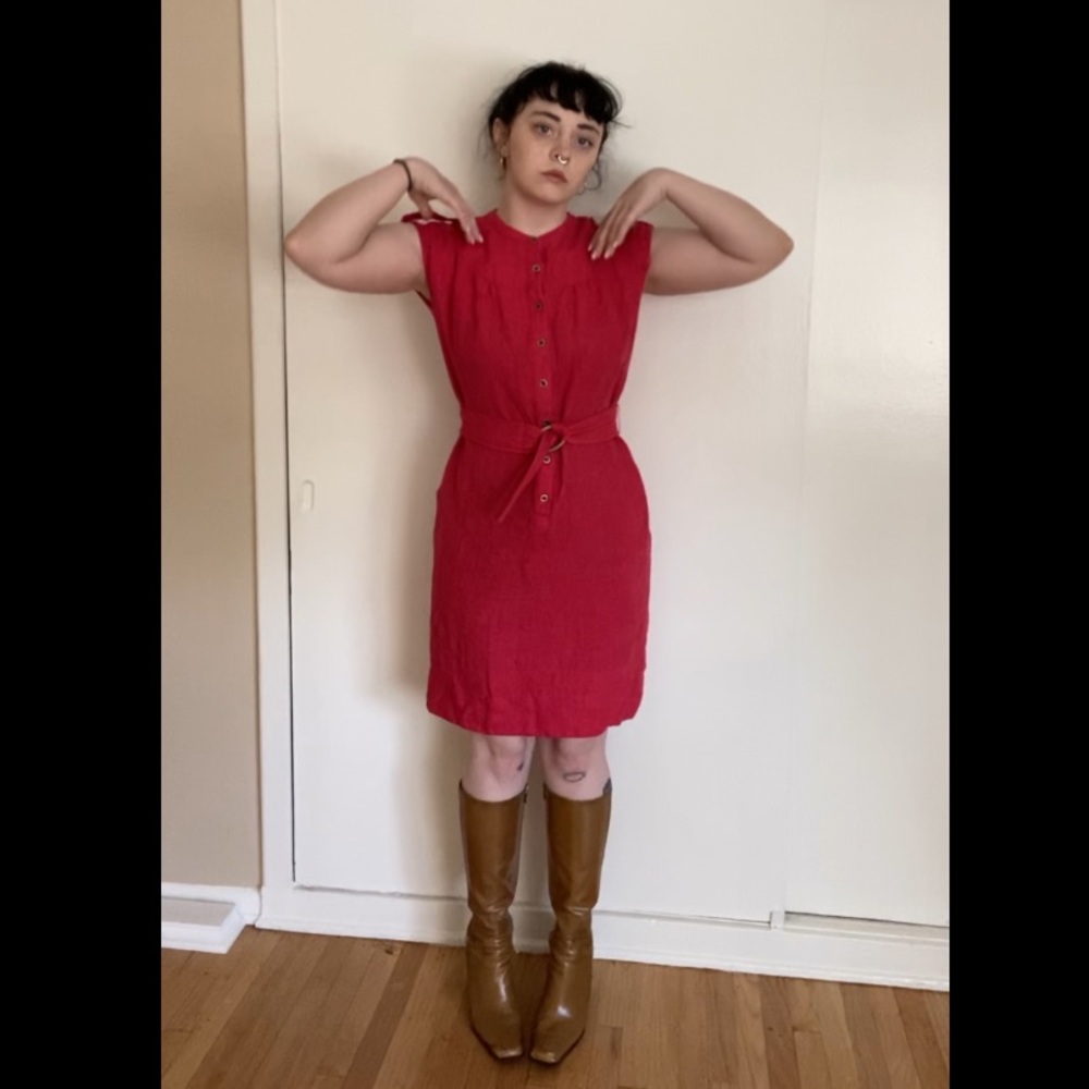 Vintage high collar dress